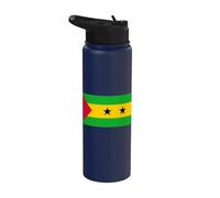 Sao Tome and Principe Flag Stainless Steel Insulated Water Bottle