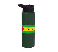 Sao Tome and Principe Flag Stainless Steel Insulated Water Bottle
