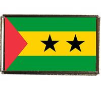 Sao Tome And Principe Silver Colour Rectangle Badge With A Velveteen Bag