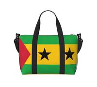 Sao Tome & Principe Flag Print Weekend Holdall 41cm Water Resistant Duffle Cabin Luggage Under Seat Travel Tote for Women