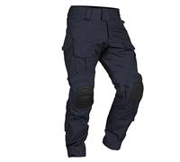 SaoBiiu Men Combat Pants with Knee Pads Military Tactical Cargo Pants Sports Camouflage Trekking Trousers Navy Blue M