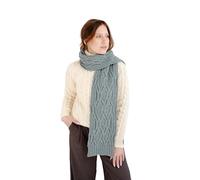 SAOL 100% Merino Wool Irish Knit Scarf for Women - One Size, Skylight, One Size