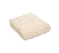 SAOL King Size Bed Throw Blanket Irish Aran Soft Merino Wool 92x78 Inches (Natural)