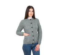SAOL Women's Cardigan with Pockets, 100% Merino Wool, skylights, M