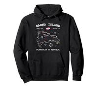SAONA ISLAND Dominican Republic Flag Travel Map Coordinates Pullover Hoodie
