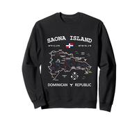 SAONA ISLAND Dominican Republic Flag Travel Map Coordinates Sweatshirt