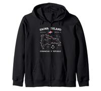 SAONA ISLAND Dominican Republic Flag Travel Map Coordinates Zip Hoodie