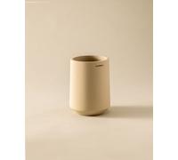 Saona Toothbrush Holder for Countertop with Elegant Design Made of Resin. Toothbrush Cup. Round Container for Sink in Sand Color Cosmic Beige One Size