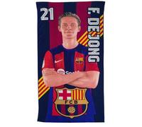 SaoTi Microfibre Towel F. de Jong, 70 x 140 cm, Barelona Design, Absorbent for Beach and Swimming Pool, Blue and Grain