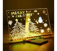SAP Trends_Acrylic LED Writing Message Board with 7 Colors Pen, 1 Stand, 2 Cleaning Cloth (30x20CM Biggest Size)