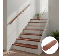 Sapele Dark Hardwood Handrail Mopstick 4.2M Wall Mounted Handrail Uk Manufactured Traditional Products Ltd