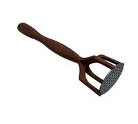 Sapele Wood Meat Chopper, 4-in-1 Ground Beef Mincer, Potato Masher, Chicken Pounder and Burger Press, Non-Scratch Ergonomic Kitchen Gadget