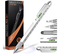 SAPGIF Multi Tool Pen Bundle for Men with Keychain LED Glove Greeting Card | Handy Everyday Gadget Set for Office Home Travel Repairs Gifts (Silver)