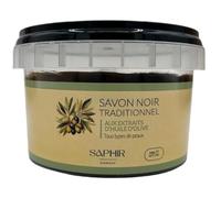 SAPHIR D'ORIENT Traditional Black Soap, Body and Face Scrub, Olive Oil, 100% Natural, For All Skin Types, 200 g, Hammam Style