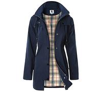 SaphiRose Poncho Women’s Rain Jacket, Windbreaker, Waterproof Hooded Transition Jacket with Breathable Lining for Spring, Summer and Autumn, navy, M