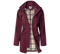 SaphiRose Poncho Women’s Rain Jacket, Windbreaker, Waterproof Hooded Transition Jacket with Breathable Lining for Spring, Summer and Autumn, wine red, M