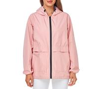 SaphiRose Rain Poncho Jacket Coat Hooded for Adults with Pockets, Pink, One size