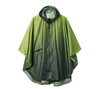 SaphiRose Unisex Rain Poncho Raincoat Hooded for Adults Women with Pockets, Gradient Dark Green, One size