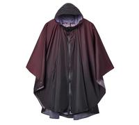 SaphiRose Unisex Rain Poncho Raincoat Hooded for Adults Women with Pockets, Gradient Dark Purple, One size