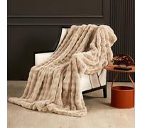 SAPHREAS Fluffy Faux Rabbit Fur Throw Blanket for Sofa Bed, Fuzzy Bubble Blanket for Travel Couch Living Room, Decor Soft Cozy Warm Gifts for Women Men, 150x200cm Khaki