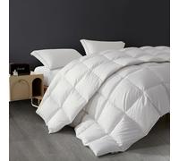 SAPHREAS Goose Down & Feathers Duvet Double Size, All Season Duvet Insert Double, Luxury Lightweight Bedding Quilts with 8 Corner Loops, White 200x200cm