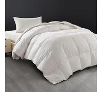 SAPHREAS Goose Feather & Down Duvet Single Size, Soft 100% Cotton Bed Quilt with Corner Tabs, All Season Duvet Insert White Lightweight, 135x200cm