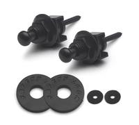 SAPHUE 2PCS Guitar Bass Strap Lock Skidproof StrapLock Locking Pegs Pins Guitar Strap Buttons Pins Metal End (Black)