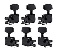SAPHUE 3+3 Semi-closed Guitar Tuners String Tuning Pegs Keys Machine Heads Set for for Acoustic or Electric Guitar (Black)