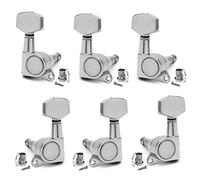 SAPHUE 6 Pieces 3L3R Guitar tuner pegs,Big Square Sealed guitar tuning pegs tuners machine heads,for Acoustic or Electric Guitar (Chrome)