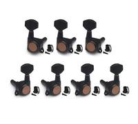 SAPHUE 7-Strings Guitar Locking Tuners 3R4L 1:18 Lock String Tuning Key Pegs Machine Head with Hexagonal Handle Replacement for Electric Folk or Acoustic Guitars (Black, 3R4L) (black, 3R4L)