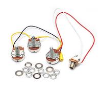 SAPHUE Bass Wiring Harness Prewired Kit 250K Big Pots 2 Volume 1 Tone For Jazz Bass Electric Guitar Parts