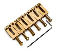 SAPHUE Brass Saddle 6pcs/Lot Pure Brass Flat Top Guitar Bridge Saddles 10.5MM for Fender Stratocaster or Telecaster (Gold Screw, 10.5mm)