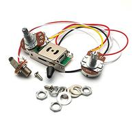 SAPHUE Electric Guitar Wiring Harness Prewired Kit A500k B500K 18mm Shaft Big Pots 3 Way Switch Volume Tone Control Wiring Harness