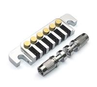 SAPHUE Guitar Bridge Tailpiece - Vintage TP 6 70's Bridges with Studs and Inserts Replacement Compatible with LP Les Paul 6 String Electric Guitar Chrome(Gold)