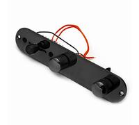 SAPHUE Guitar Control Plate Loaded Chrome/Nickel with 3 Way Switch 500K Tone and Volume Knob Prewired Screws Output Jack for Fender Tele/Telecaster Gibson Sg Electric Guitar Parts Replacement（Black）