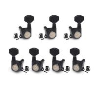 SAPHUE Guitar Locking Tuners 4R3L 1:18 Lock String Tuning Key Pegs Machine Head with Hexagonal Handle Replacement for Electric Folk or Acoustic Guitars (Black)