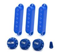 SAPHUE Guitar ST Pickup Open Cover 50/50/52 2T1V Knob Switch Knob Covers 3 Single Coil Pickup Cover Electric Guitar (blue)