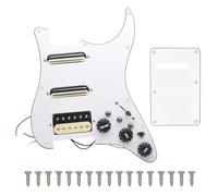 SAPHUE SSH-Coil Splitting Electric Guitar Pickguard Two Mini Humbucker + ONE Humbucker(9K/9K/15K)+Silence Switch Loaded Prewired Scratchplate (White)