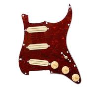 SAPHUE SSS 3x Mini Humbucker Electric Guitar Pickguard 9K/9K/9K Loaded Prewired Scratchplate for ST Style Guitar Multi Colour Available (Tortoise Shell)