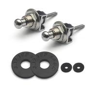 SAPHUE Strap Button Metal Chrome 2PCS Guitar Bass Strap Lock Skidproof StrapLock Locking Pegs Pins Guitar Strap Buttons Pins Metal End (Chrome)