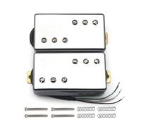 SAPHUE Two Line 3+3 Brass Cover Humbucker Guitar Pickup 4 Coil Cable 7.5k/15k Coil Splitting Pickup for LP Guitar Chrome