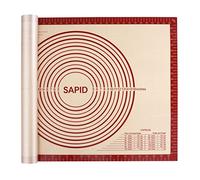 Sapid Thick Silicone Pastry Mat Baking Dough Rolling Extra Large 20" x 28" | Non-slip with Measurements for Non-stick Dough Rolling, Pie Crust, Kneading Mats, Countertop, Placement Mats (Red)