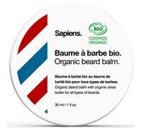Sapiens Barbershop Beard Balm Men Organic - Natural & Organic Beard Wax with Shea Butter and Castor Oil Organic - Beard Care for Men - Moisturises and Structure - Beard Balm Made in EU (30 ml)