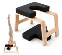 Sapiential Creation Headstand Bench 300 lb Capacity, Wooden Yoga Headstand Bench with Removable Cushion, Inversion Chair and Handstand Trainer for Home Yoga, Balance, Stretching and Meditation