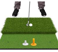 SAPLIZE Extra Large & Non-Slip Golf Hitting Mat, Optimized for Hard Floors, 24" x 24" Foldable 2-in-1 Golf Practice Mat for Indoor/Outdoor Driving and Chipping Training