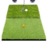SAPLIZE Foldable Golf Impact Mat, 58 x 40 cm, 2-in-1 Golf Lawn Mat, Rough and Fairway for Driving, Chipping and Putting, Green, Nylon