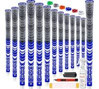 SAPLIZE Golf Grips 13 Piece with Complete Regripping Kit, Standard Size, Cord Rubber, Hybrid Golf Club Grips, Blue