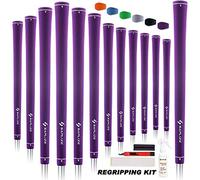 SAPLIZE Golf Grips, 13 Set with Complete Regripping kit, Standard Size, Rubber Golf Club Grip, Purple