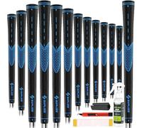 SAPLIZE Golfgriffe 13er-Set mit komplettem Regripping-Kit, Standard / Mittelklasse/übergroß, Weiß / Grün / Rot / Blau, Golfschlägergriff