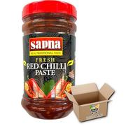 Sapna Paste Jars | Tamarind, Green Chilli, Mint, Red Chilli, Garlic, Ginger, Papaya | 3x330g Grocery King (Sapna Fresh Red Chilli Paste 3x330g)